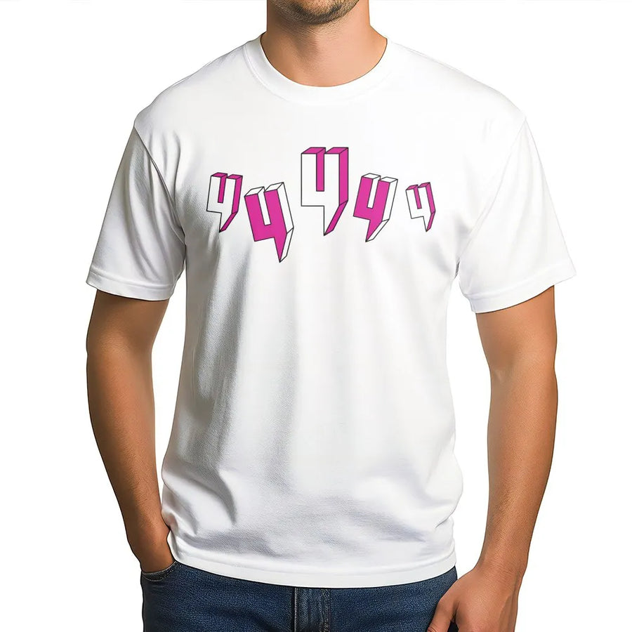 444 Angel Number T-Shirt | Retro 3D Neon Pink Graphic | Premium Soft Cotton Unisex Tee | Spiritual Manifestation Gift for Her