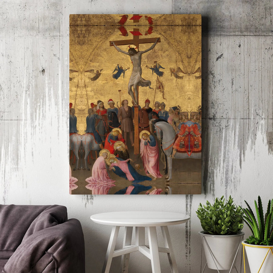 Crucifixion of Christ Canvas Wall Art | Vintage Religious Painting Print | Premium Gallery Wrapped Canvas | Christian Home Decor Gift