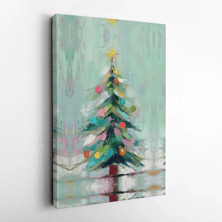Abstract Christmas Tree Canvas | Modern Holiday Wall Art | Premium Fade-Resistant Print | Festive Winter Home Decor Gift