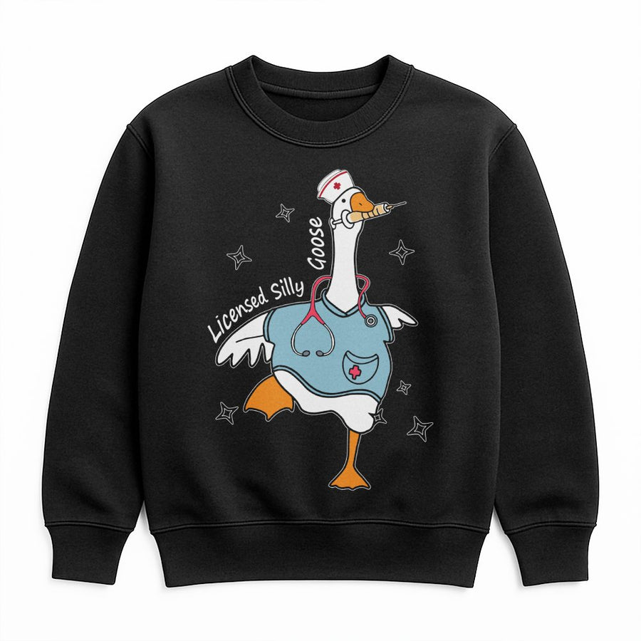 Nurse Silly Goose Sweatshirt | Funny Nursing Student Graphic | Premium Cotton Blend | Gift for Nurse Practitioner RN Graduation