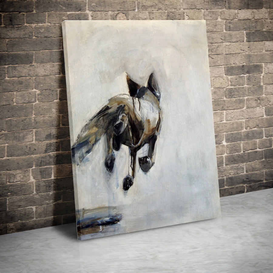 Abstract Fox Canvas Wall Art | Expressive Wildlife Painting | Premium Gallery Wrapped Canvas | Modern Rustic Living Room Decor