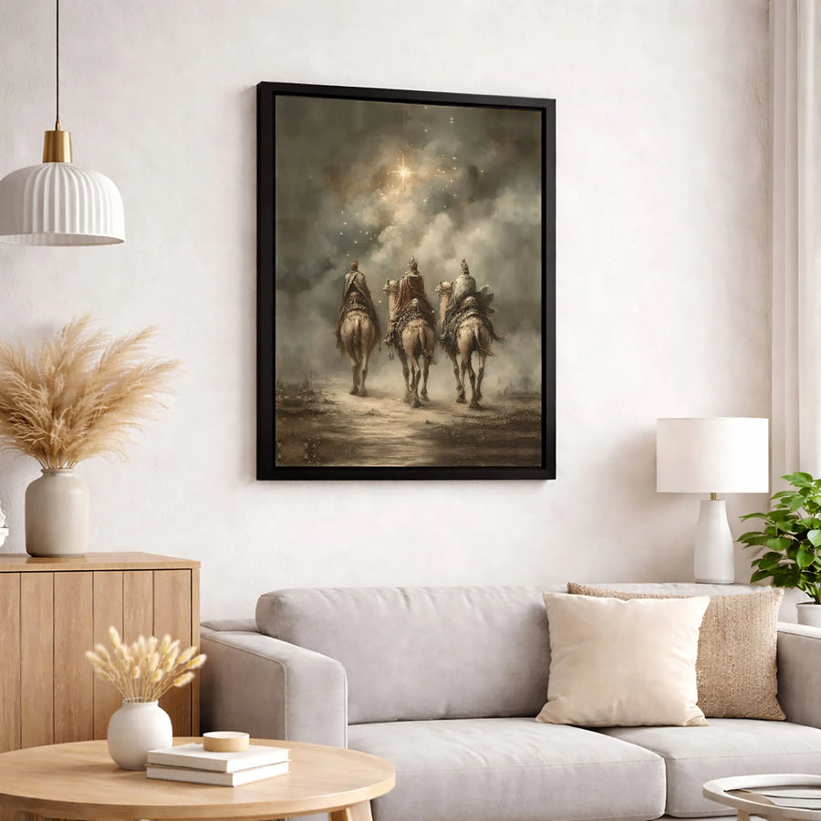 Three Wise Men Canvas Art | Star Of Bethlehem Nativity Scene | Gallery Quality Print | Religious Christian Home Decor Gift