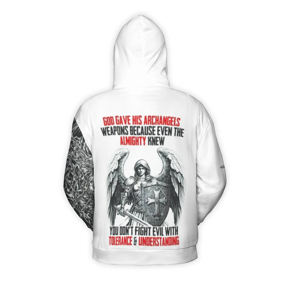 Jesus Archangel Warrior 3D Hoodie | Religious Spiritual Quote Design | Premium Brushed Fleece Polyester | Faith Inspired Gift for Men and Women