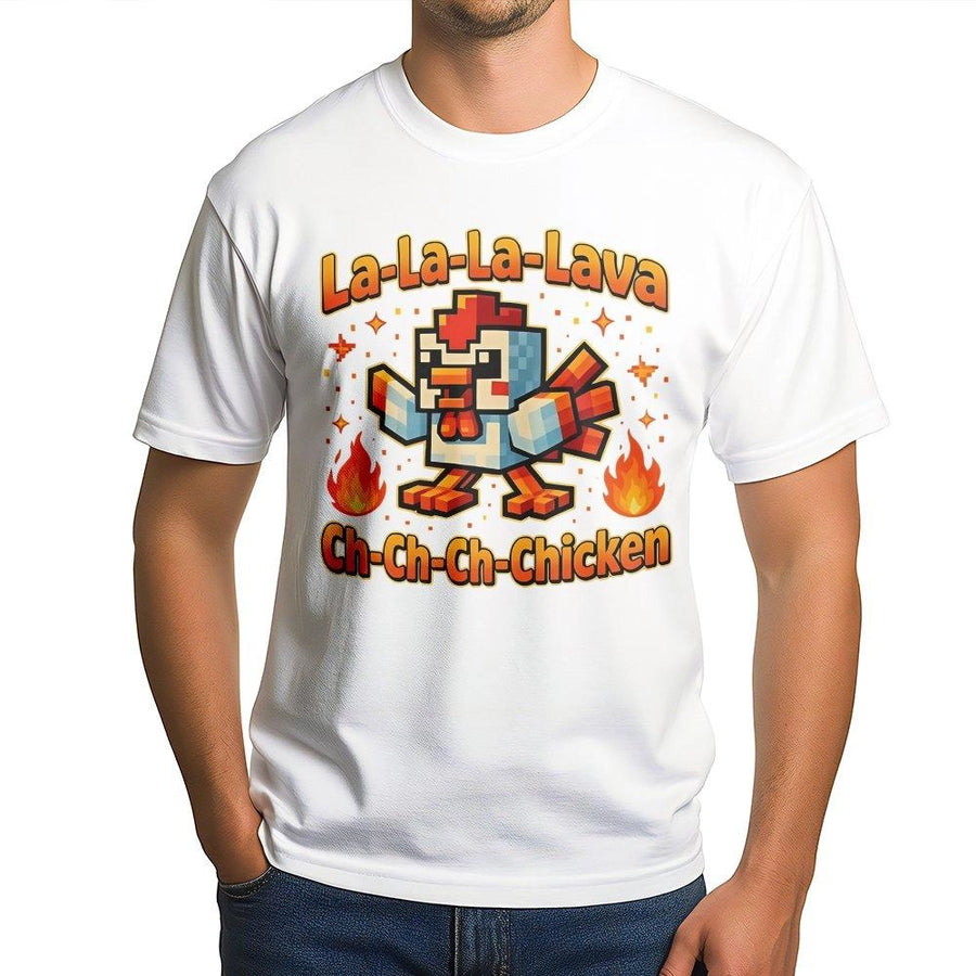 Lava Chicken T-Shirt | Funny Pixel Gamer Graphic Tee | 100% Premium Cotton | Unique Gift for Video Game Fans and Kids