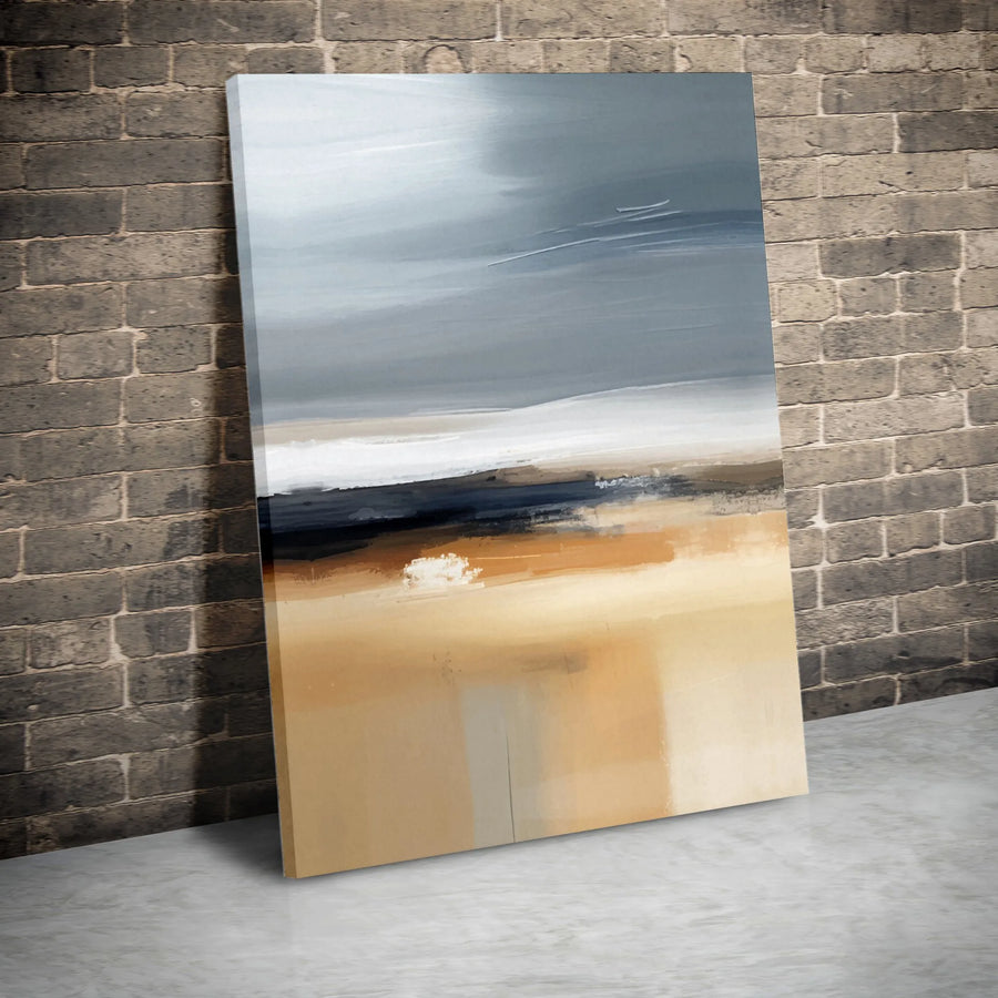 Abstract Landscape Canvas Wall Art | Modern Brushstroke Horizon Painting | Premium Gallery Wrapped Canvas | Living Room & Office Decor Gift