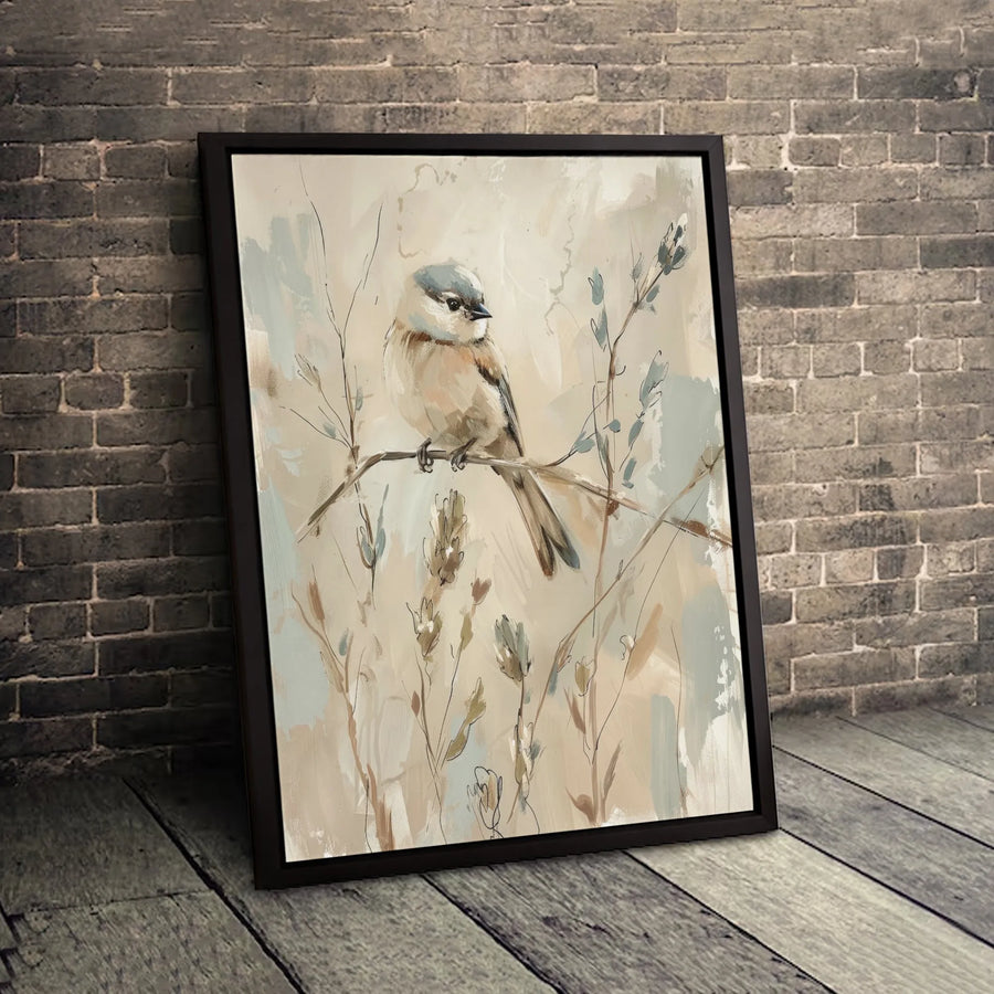 Bird Canvas Wall Art | Abstract Neutral Nature Painting | Gallery-Quality 1.25 Inch Canvas | Premium Home & Office Decor Gift