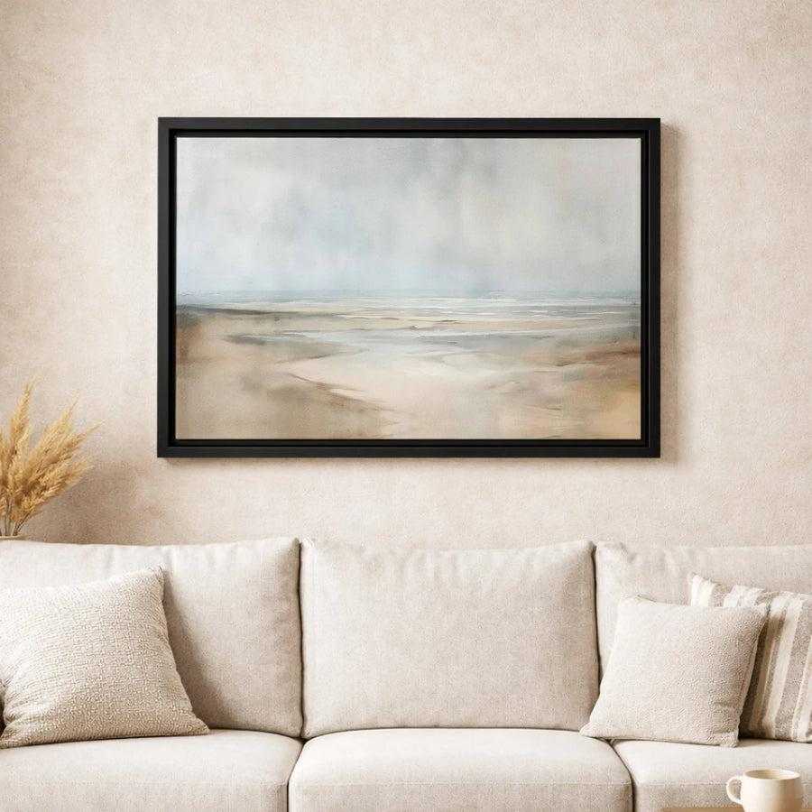 Neutral Coastal Seascape Canvas | Minimalist Beach Ocean Wall Art | Premium Gallery Wrapped 1.25" Profile | Modern Home Decor Gift