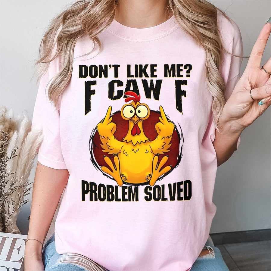 Funny Chicken T-Shirt | F-Caw-F Sarcastic Humor Graphic | Premium 100% Cotton Tee | Gift for Men and Women with Attitude