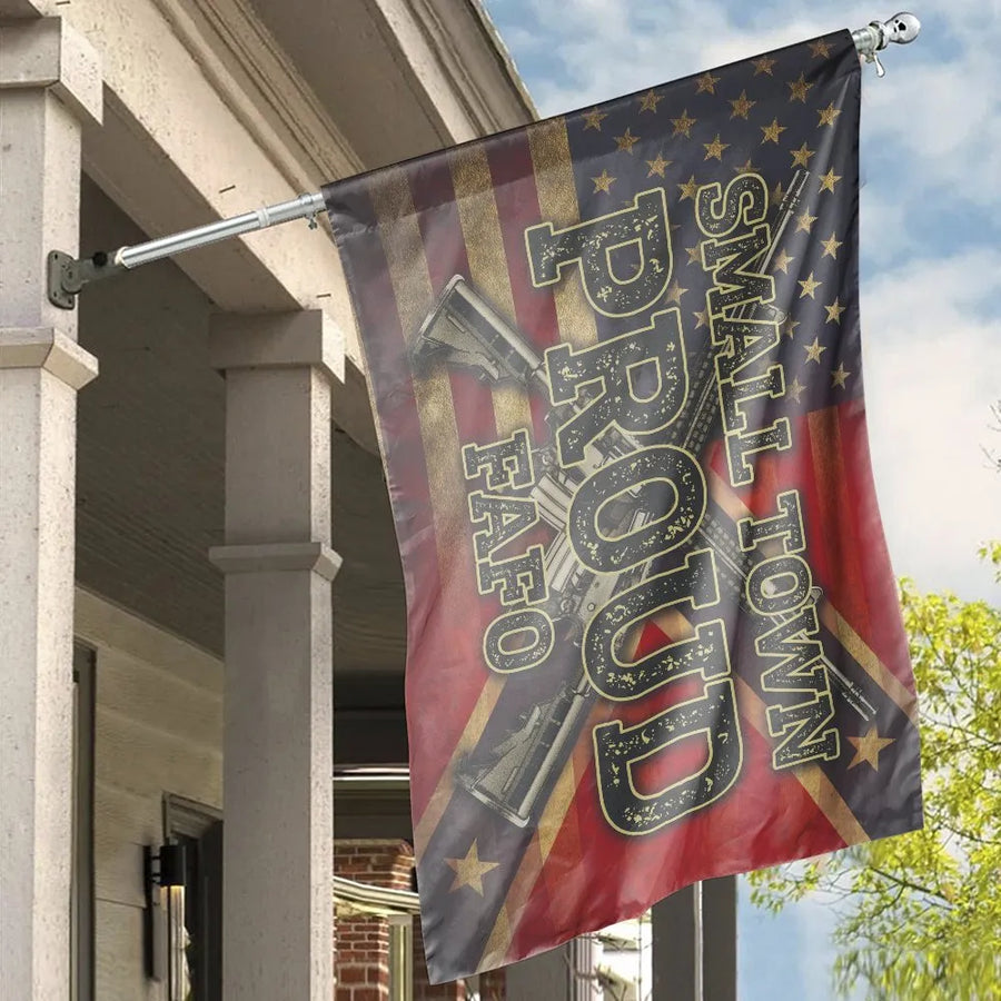 Small Town Proud FAFO Flag | Vintage American Arizona Flag Gun Design | Weather-Resistant Polyester | Patriotic Outdoor Decor Gift