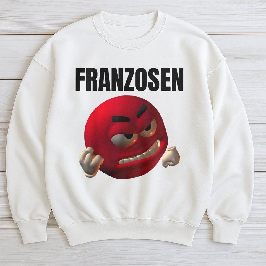 Franzosen Sweatshirt | Funny Angry Emoji Meme Design | Cotton-Blend Premium Crewneck | Unisex German Humor Gift