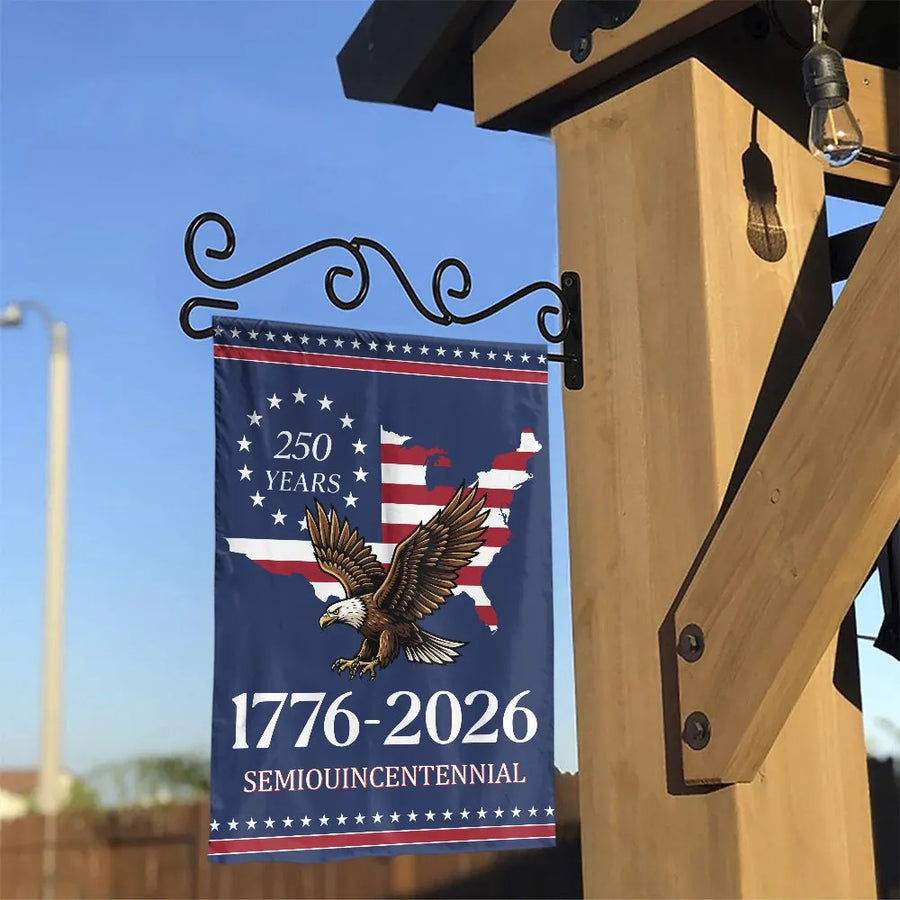 USA 250th Anniversary Garden Flag | 1776-2026 Semiquincentennial Eagle | Weather-Resistant Polyester | Patriotic Yard Decor Gift