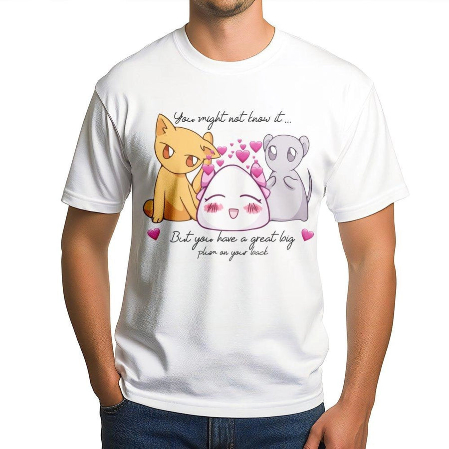 Anime Onigiri Cat Graphic T-Shirt | Kawaii Manga Character Illustration | Premium 100% Cotton Tee | Gift for Otaku and Anime Lovers