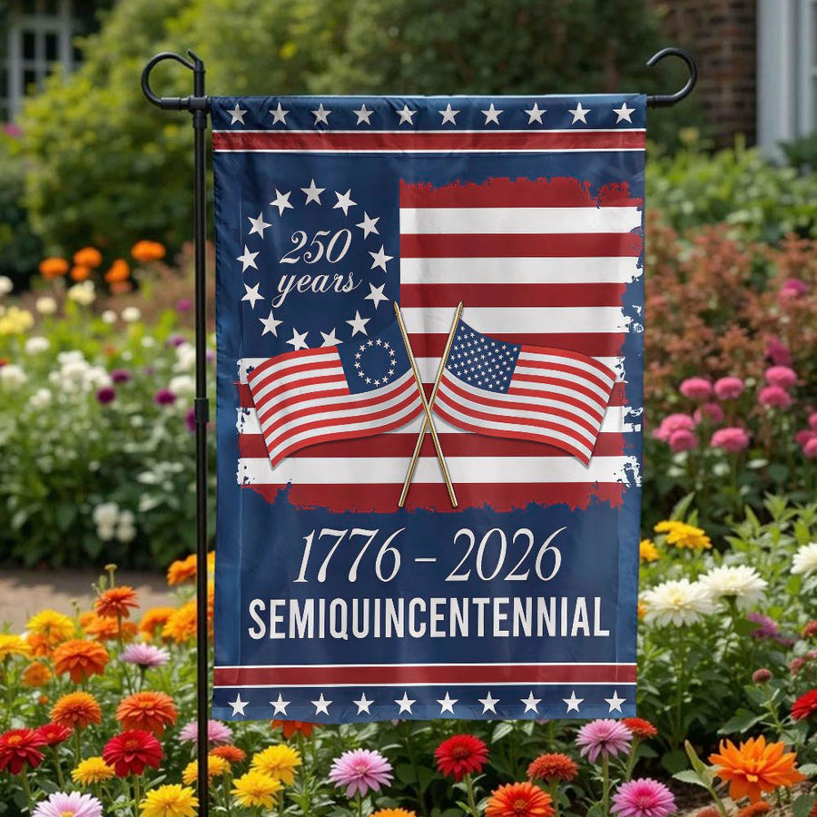 USA 250th Anniversary Garden Flag | 1776-2026 Semiquincentennial Patriotic Decor | Weather-Resistant Premium Polyester | Limited Edition Commemorative Gift