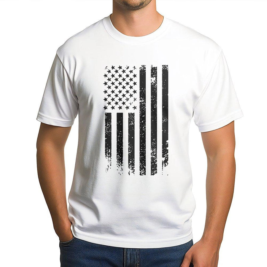 Distressed American Flag T-Shirt | Grunge Style USA Patriotic Graphic | 100% Cotton Premium Tee | Independence Day Gift For Men And Women