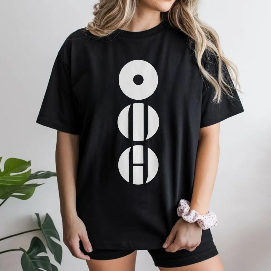 Minimalist OOA Graphic T-Shirt | Abstract Red Circle Typography Design | Premium Soft Cotton Tee | Trendy Streetwear Gift For Fans