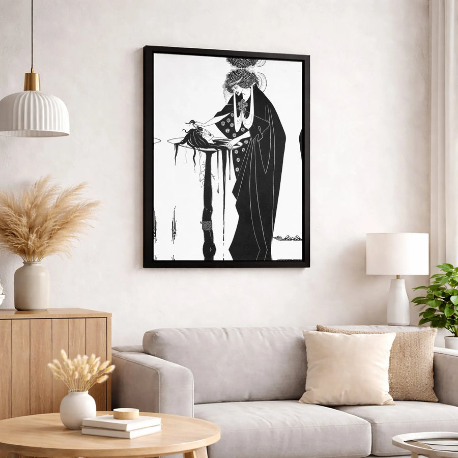Aubrey Beardsley Salome Art Canvas Print | The Climax Illustration | Premium 1.25-Inch Thick Gallery Wrap | Gothic Home Decor Gift for Art Lovers