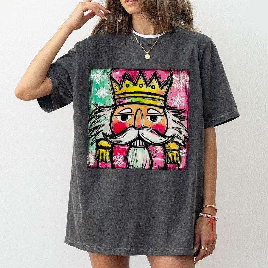 Nutcracker Christmas T-Shirt | Preppy Watercolor Holiday Graphic | 100% Soft Cotton | Festive Gift for Women and Girls