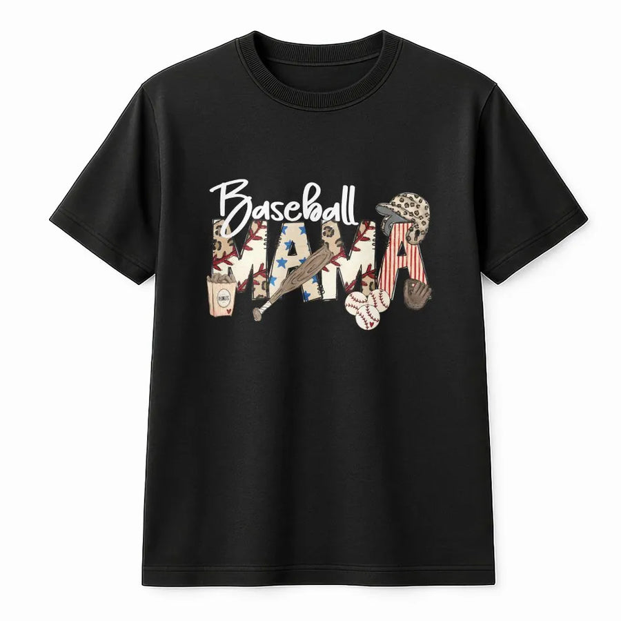 Baseball Mama T-Shirt | Patriotic Sports Graphic | Soft Cotton Blend | Mothers Day Gift for Baseball Mom