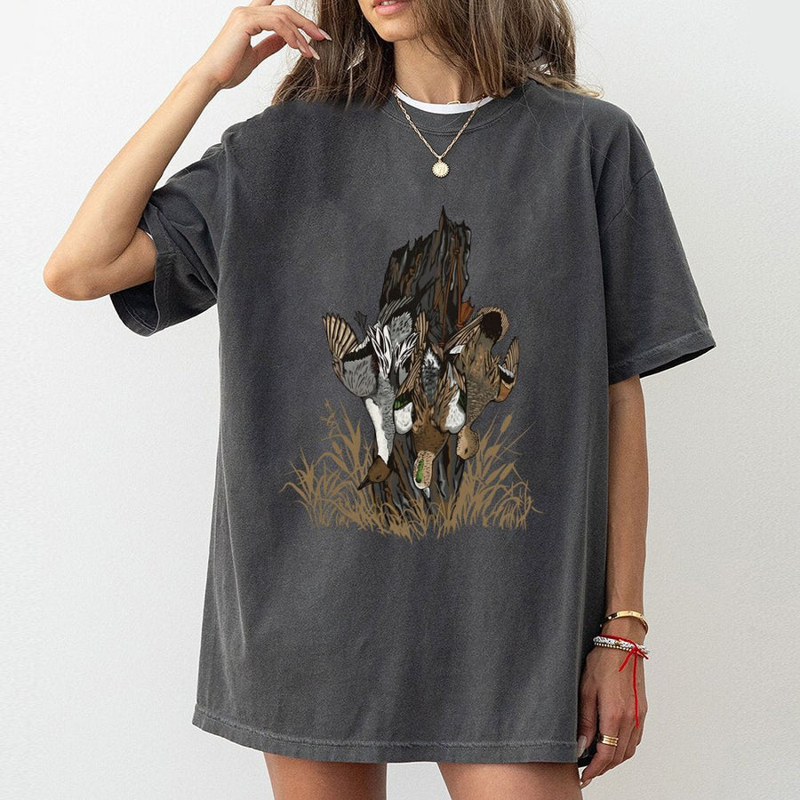 Duck Hunting T-Shirt | Mallard Waterfowl Graphic | Premium Cotton Unisex Tee | Gift for Hunter Outdoor Sports Enthusiast
