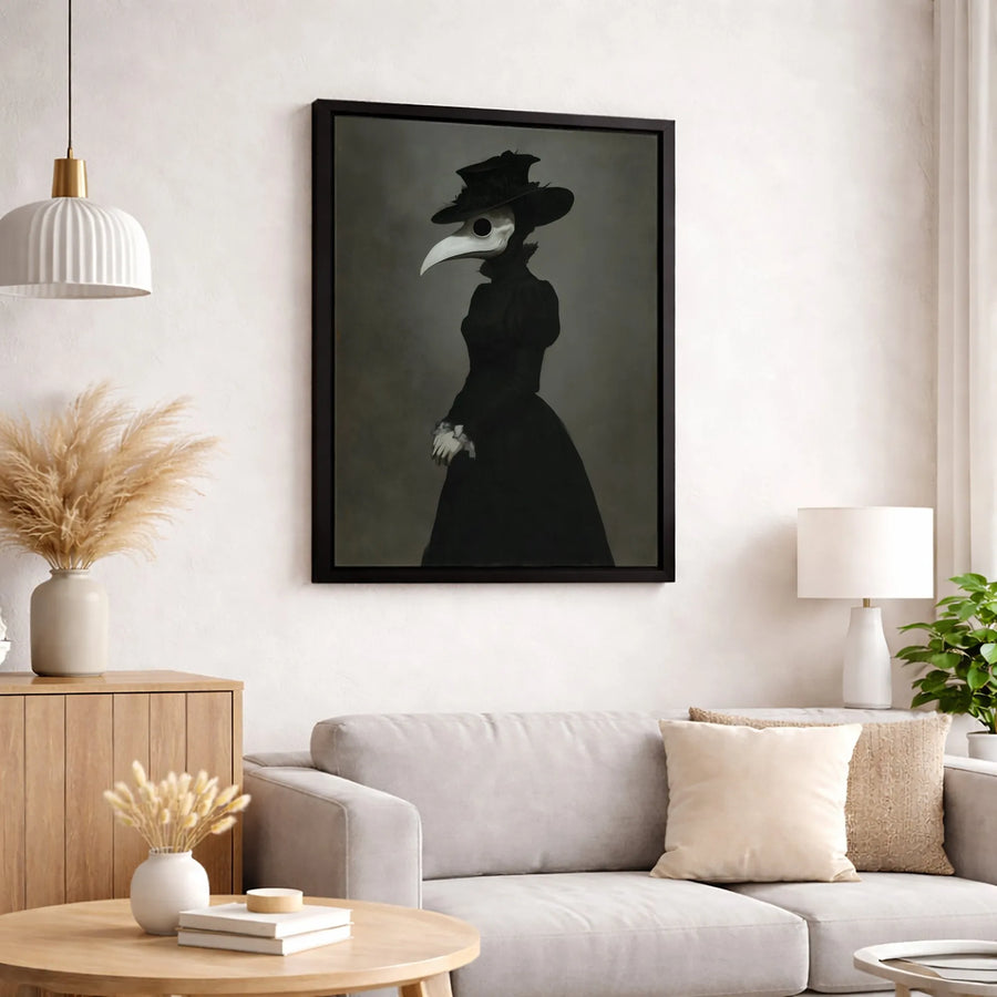 Plague Doctor Canvas Wall Art | Dark Academia Victorian Gothic Portrait | Premium Fade-Resistant Gallery Wrap | Spooky Home Decor Gift