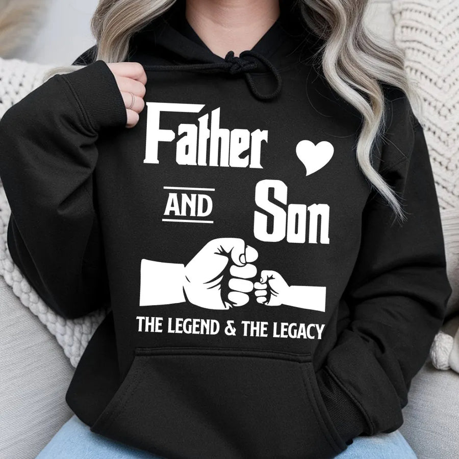 Father And Son Hoodie | The Legend And The Legacy Fist Bump Graphic | Premium Cotton Blend | Best Gift For Dad From Son Or Father's Day 2026