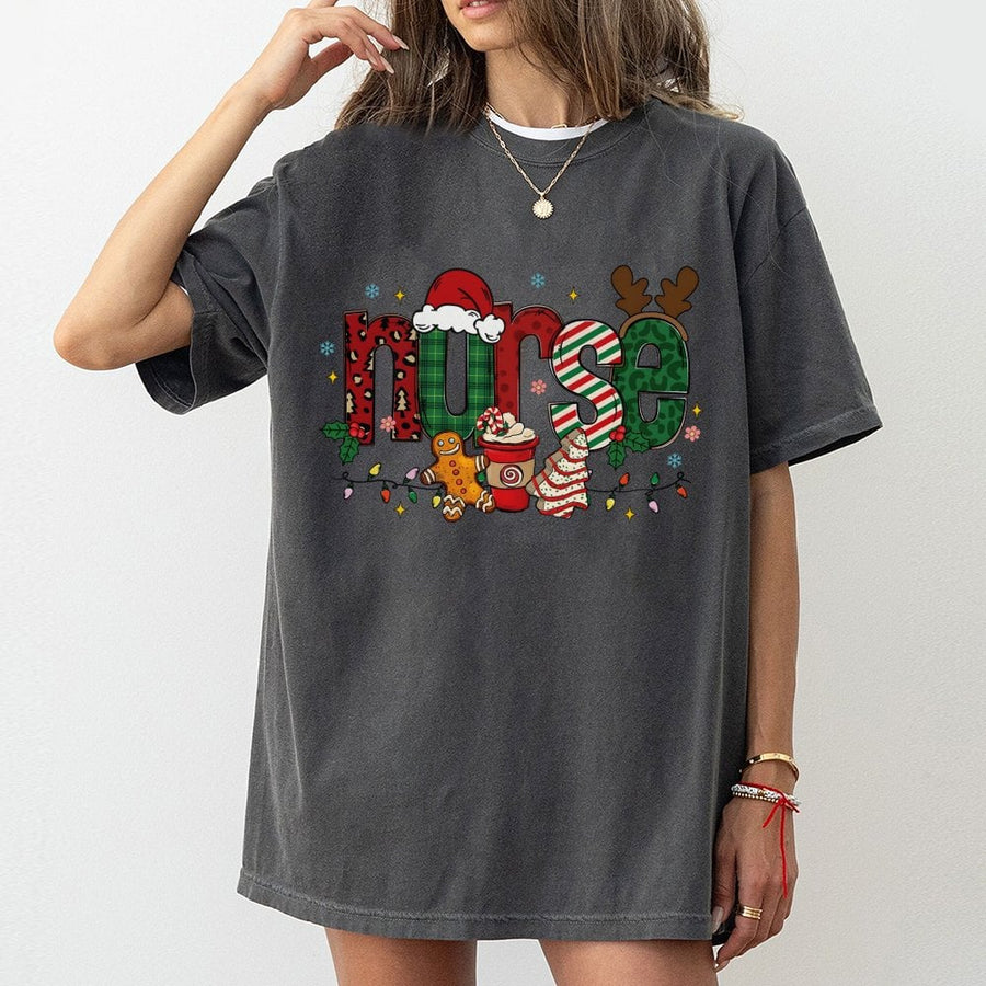 Christmas Nurse T-Shirt | Festive Gingerbread Holiday Graphic | 100% Premium Cotton | Cute Xmas Gift For Nursing Students And RNs
