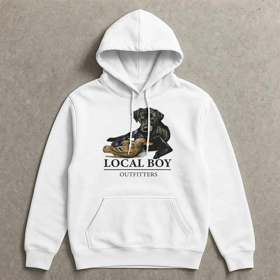 Duck Hunting Hoodie | Labrador Retriever Graphic Print | Cotton-Polyester Blend | Outdoor Gift For Hunters And Dog Lovers