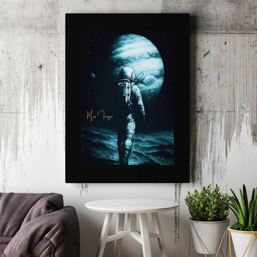 Astronaut Wall Art | Jupiter Space Planet Canvas Print | 1.25-Inch Gallery Wrapped Decor | Modern Cosmic Astronomy Gift for Office or Home