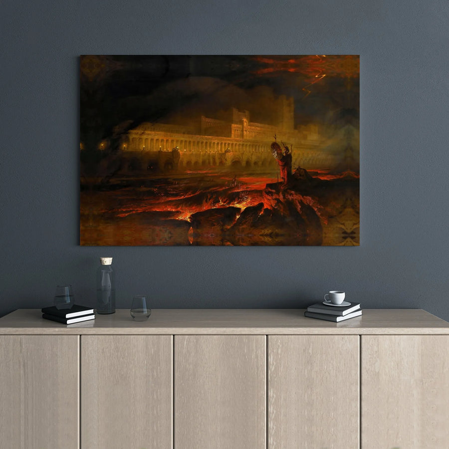 Pandemonium Canvas Wall Art | John Martin Paradise Lost Print | 1.25 Inch Gallery Wrap | Romanticism Fine Art for Home Decor