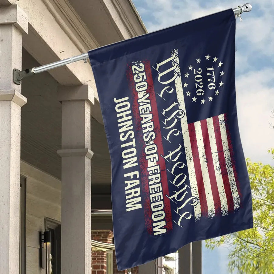 Patriotic We The People House Flag | 250th Anniversary 1776-2026 Design | Double Sided Polyester | Commemorative Gift for Farmhouse Decor