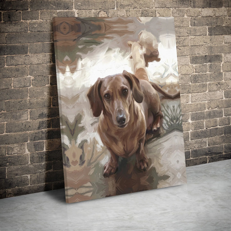 Dachshund Dog Wall Art | Impressionistic Pet Portrait Canvas | Gallery Wrapped Premium Decor | Perfect Gift For Dog Lovers