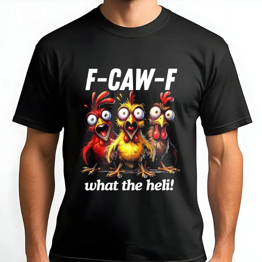 Chicken F-Caw-F T-Shirt | Funny Farm Animal Pun Graphic | 100% Cotton Premium Tee | Unique Gift for Poultry Lovers & Farmers