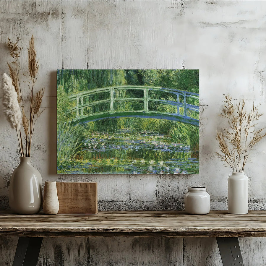 Monet Water Lily Pond Canvas Print | Japanese Bridge Painting Reproduction | Premium Fade-Resistant Ink | Collector's Gift for Art Lovers