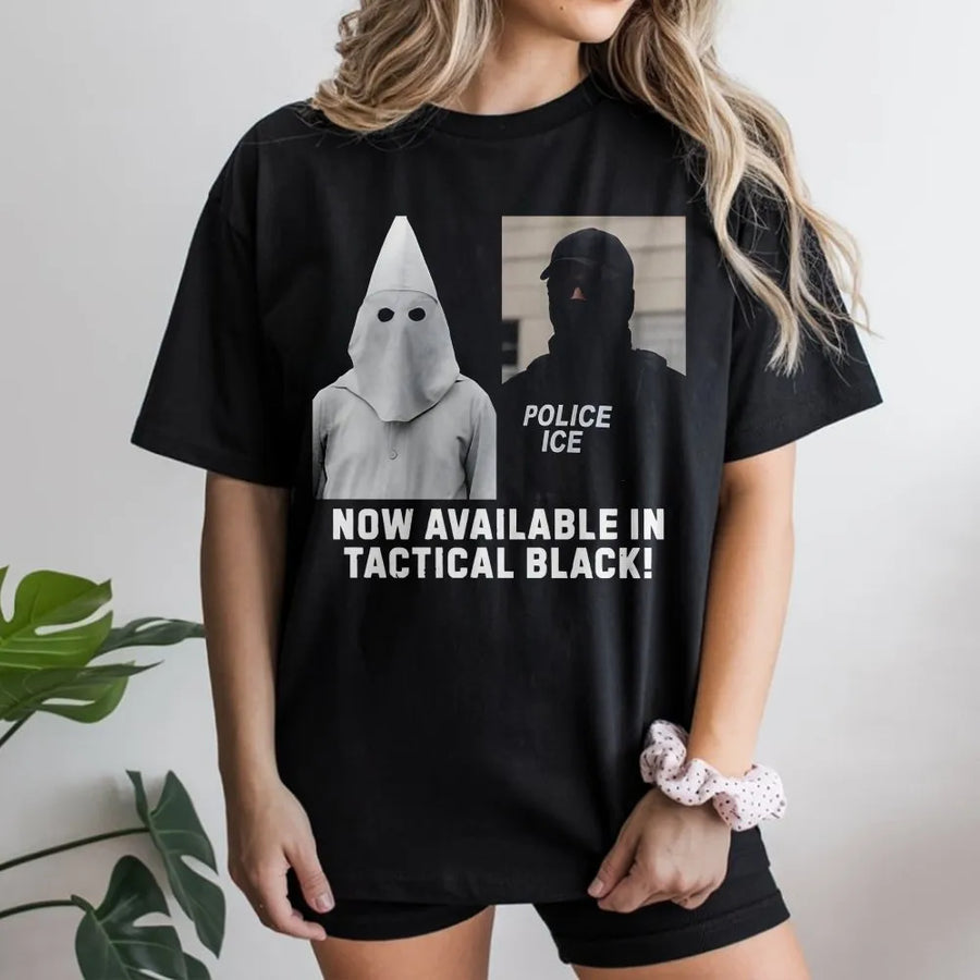 Tactical Black Statement T-Shirt | Satirical Social Commentary Design | Premium Cotton Blend | Unisex Activist Apparel for Protest