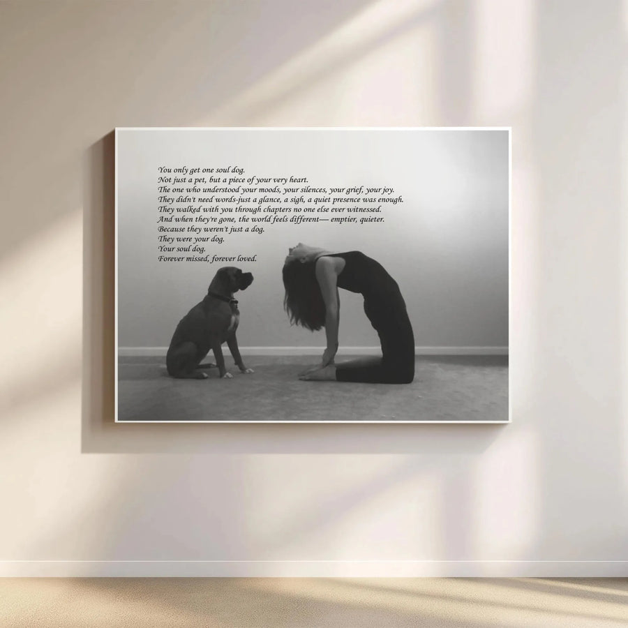 Soul Dog Memorial Canvas Print | Pet Loss Quote Wall Art | Premium Gallery-Wrapped Decor | Heartfelt Sympathy Gift for Pet Lovers