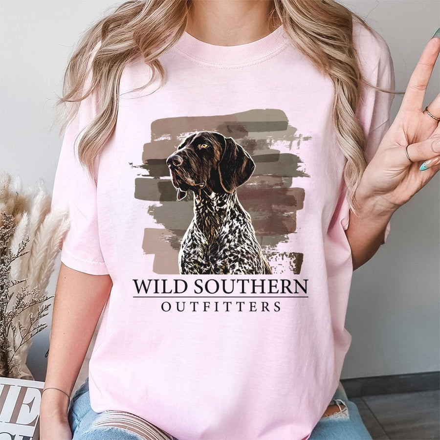 German Shorthaired Pointer T-Shirt | Rustic Hunting Dog Graphic | 100% Cotton Premium Apparel | Gift for Outdoorsmen and Dog Lovers