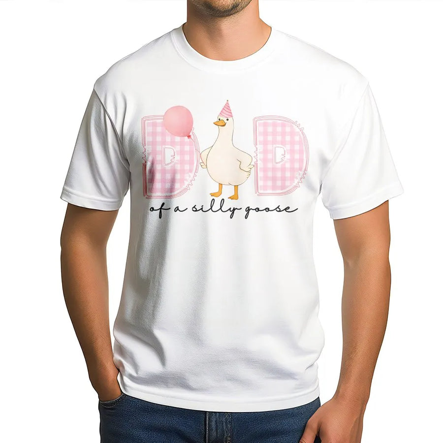 Dad of a Silly Goose T-Shirt | First Birthday Party Matching Family Outfit | Premium Cotton Blend Pullover | Gift for New Dad