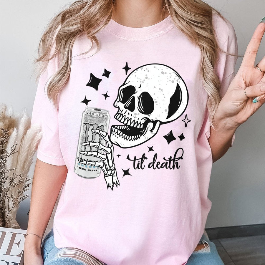 Til Death Monster Zero Ultra T-Shirt, Energy Drink Graphic T-Shirt, Streetwear For Men And Women, Casual Thermal