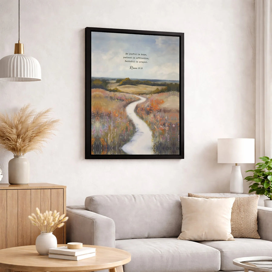 Romans 12:12 Wall Art | Be Joyful In Hope Landscape Canvas Print | Premium Gallery-Wrapped Decor | Faith-Inspired Christian Gift For Home
