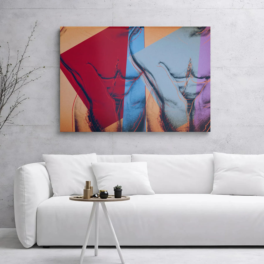 Abstract Male Torso Canvas Art | Geometric Pop Art Print | 1.25 Inch Gallery Wrap | Modern Masculine Wall Decor for Living Room