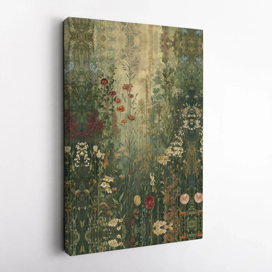 Vintage Wildflower Meadow Canvas Art | Botanical Garden Floral Wall Decor | Premium 1.25-Inch Gallery Wrap | Nature Inspired Gift for Home Office