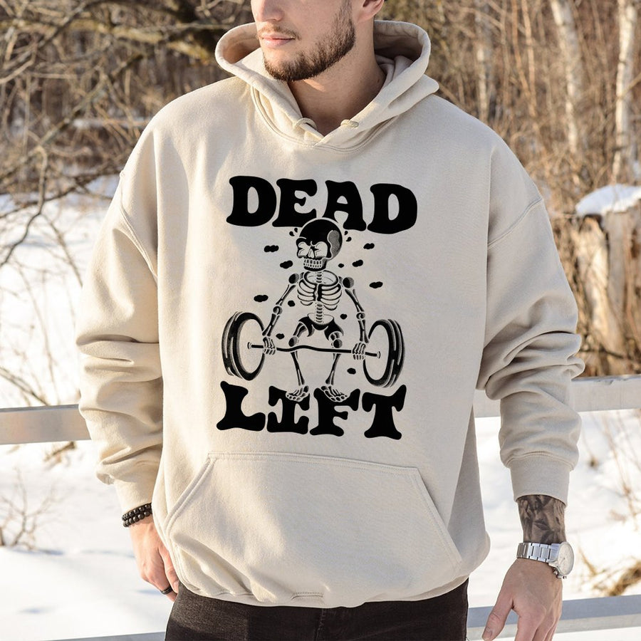 Dead Lift Skeleton Hoodie | Funny Weightlifting Graphic | Premium Cotton Blend | Gift for Gym Lovers and Fitness Enthusiasts