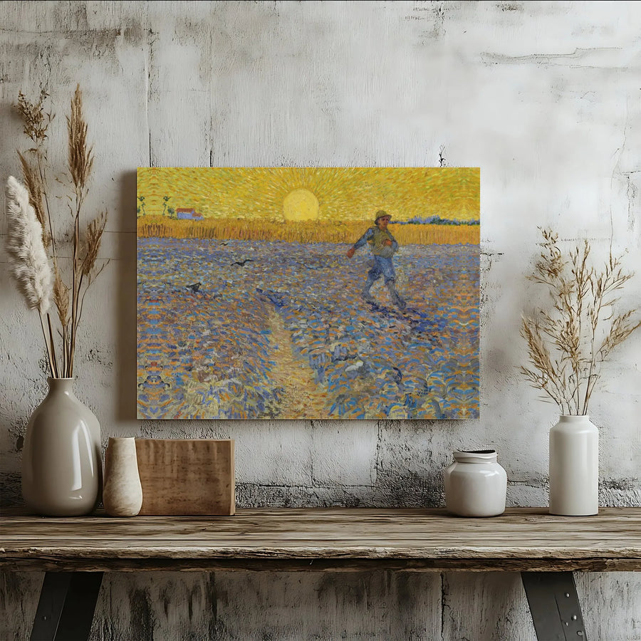 The Sower Van Gogh Canvas Wall Art | Famous Impressionist Painting | Gallery Wrapped Premium Print | Home Office Decor Gift