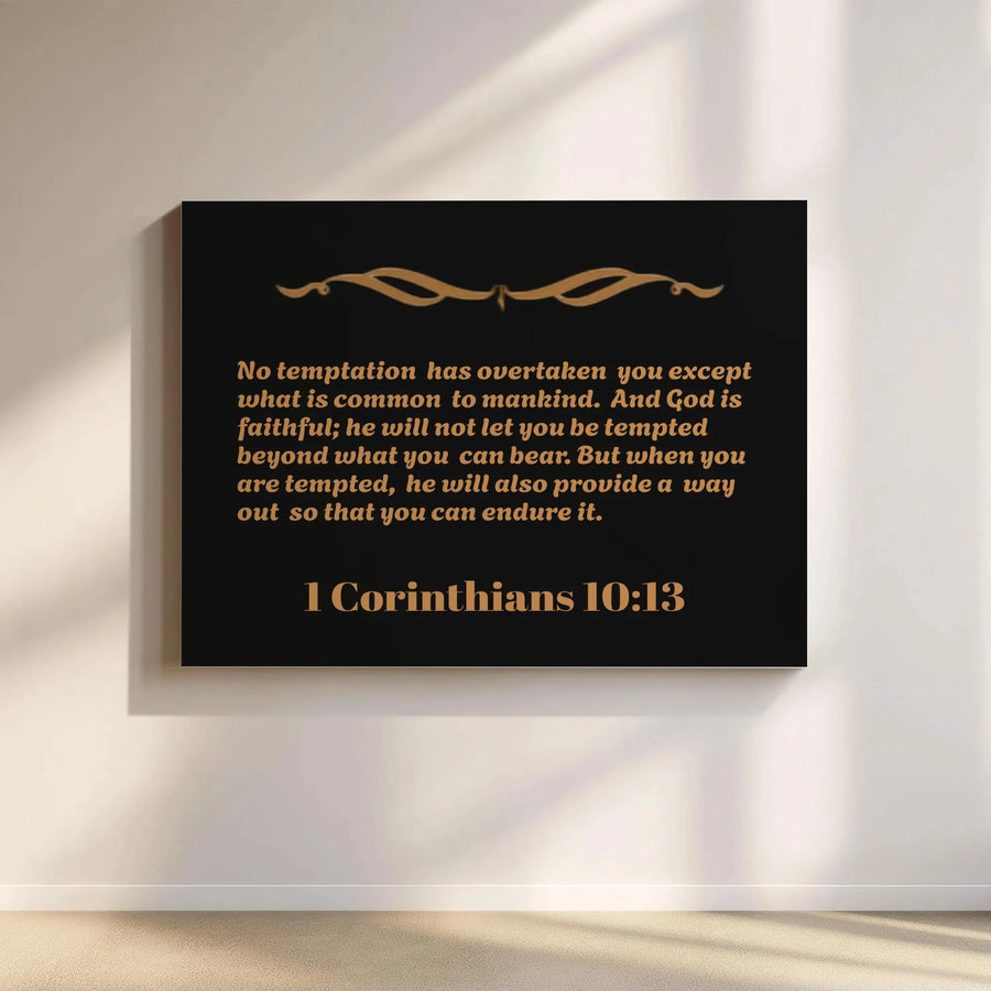 1 Corinthians 10:13 Canvas Wall Art | Inspirational Scripture Print | Premium Fade-Resistant Canvas | Christian Home Decor Gift