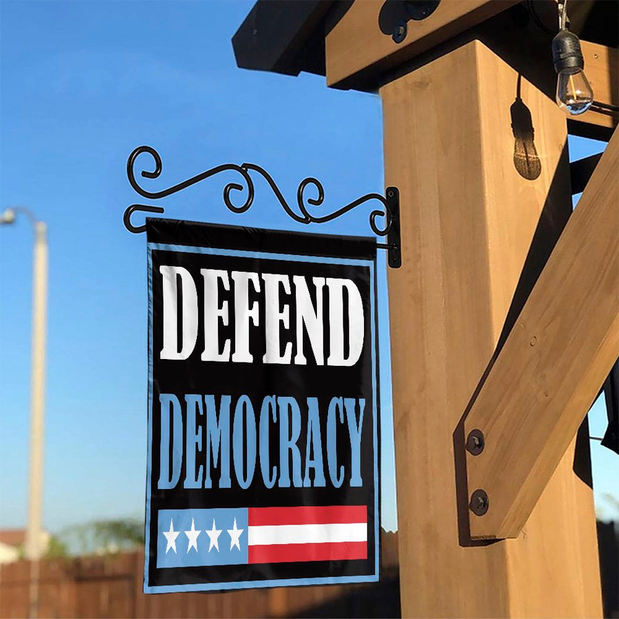 Defend Democracy Garden Flag | Patriotic Yard Decor | Premium Weather-Resistant Polyester | Outdoor Civic Pride Gift for Home