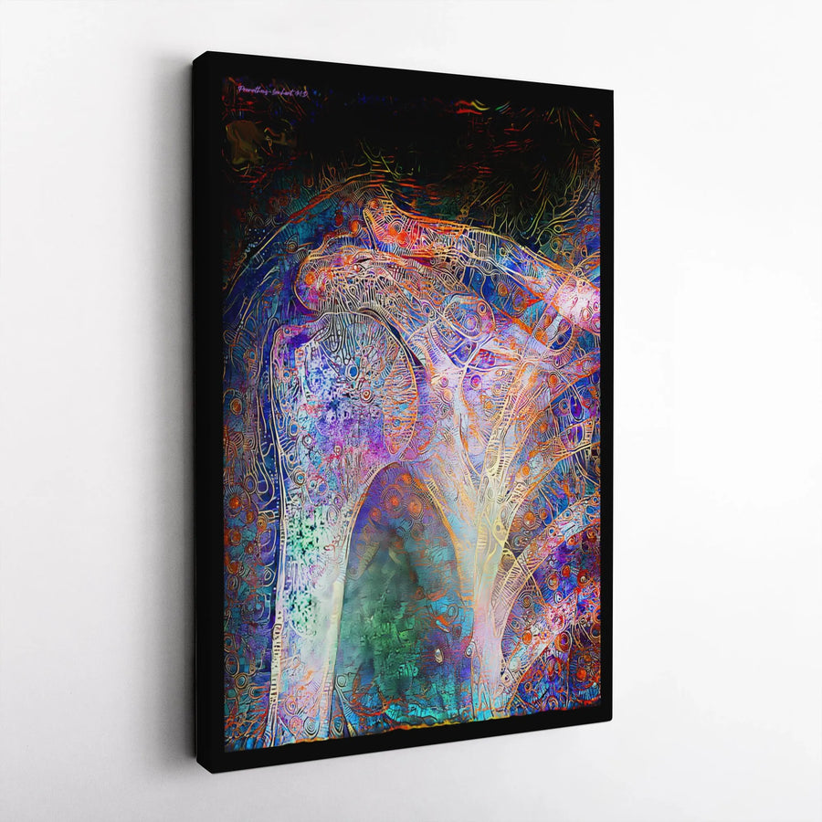Abstract Anatomy Canvas Art | Psychedelic Human Shoulder Wall Decor | Gallery Wrapped Premium Print | Medical Office Gift for Doctor