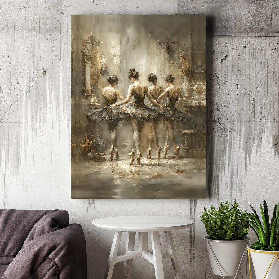 Ballerina Canvas Wall Art | Impressionist Dance Studio Painting | Premium Gallery-Wrapped Print | Elegant Gift for Dancers and Home Decor