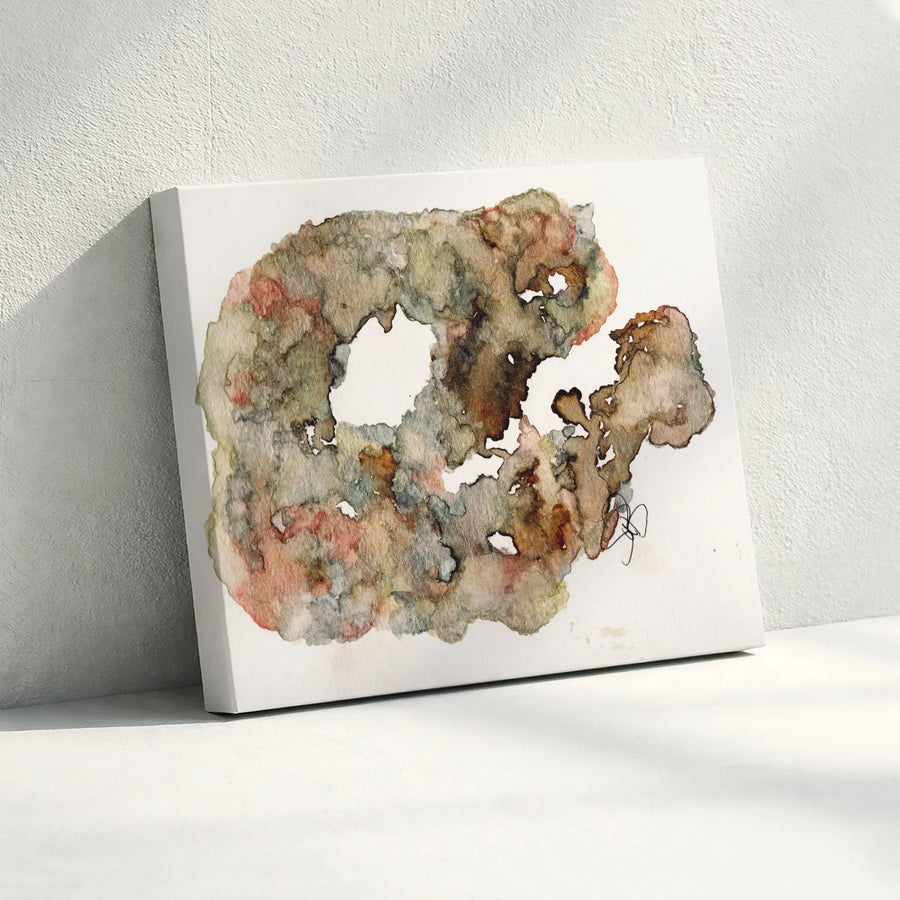 Abstract Watercolor Wall Art | Earth Tone Organic Shapes | Premium Gallery-Wrapped Canvas Print | Modern Minimalist Home Decor Gift