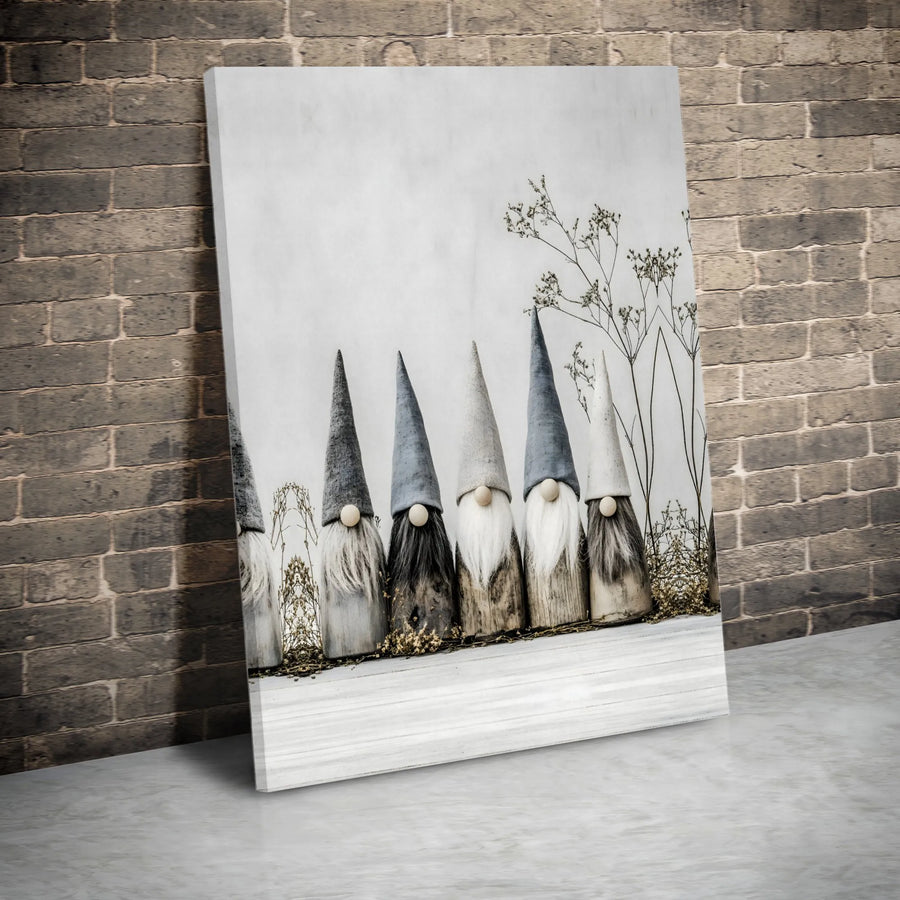 Scandinavian Gnome Wall Art | Rustic Minimalist Nordic Decor | Premium 1.25" Gallery Wrap Canvas | Cozy Farmhouse Home Office Gift