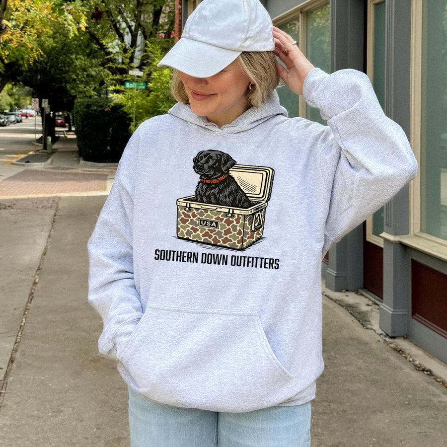 Black Labrador Retriever Hoodie | USA Camo Cooler Design | Premium Cotton Blend | Gift for Dog Lovers and Outdoor Enthusiasts
